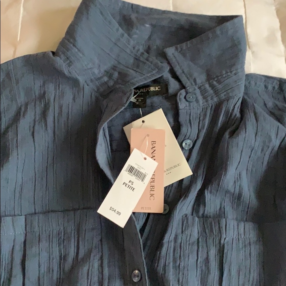Banana Rep NWT Petite Button Down - Picture 4 of 6